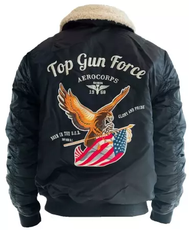 Bunda TOP GUN® FORCE CWU-45 s odepínatelným límcem černá