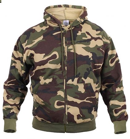 Mikina ROTHCO® THERMAL zip woodland camo