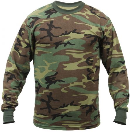 Tričko ROTHCO® dlouhý rukáv woodland camo