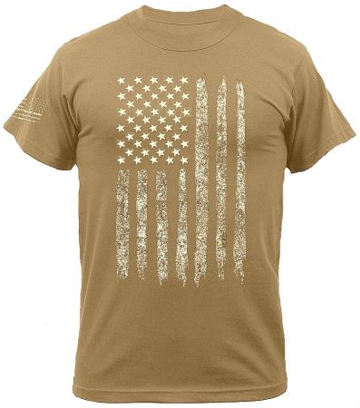 Tričko ROTHCO® DISTRESSED US FLAG coyote