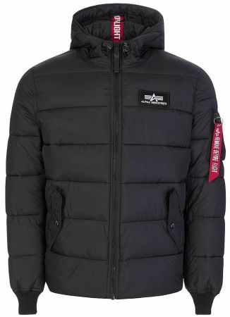 Bunda ALPHA INDUSTRIES HOODED PUFFER APLHA FD černá