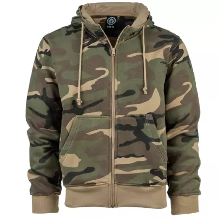 Mikina HOODIE ZIP woodland camo