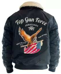 TOP GUN® Bunda TOP GUN® FORCE CWU-45 s odepínatelným límcem černá