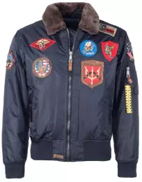 TOP GUN® Bunda TOP GUN® OFFICIAL B15 FLIGHT BOMBER s odepínatelným límcem navy