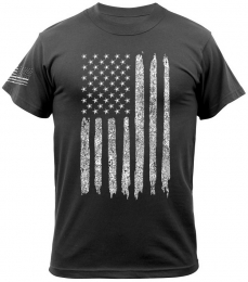 ROTHCO® Tričko ROTHCO® DISTRESSED US FLAG černá