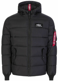 ALPHA INDUSTRIES Bunda ALPHA INDUSTRIES HOODED PUFFER APLHA FD černá